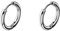 Homxi Creolen Damen Herren,Edelstahl Ohrstecker Rose Silber 2.5x18MM Kreis Creolen Damen Ohrringe Silber(2.5MM)