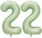 Guoguonb 40 Zoll Zahl 22. Geburtstag Deko Riesen Aufblasbar Helium Folienballon Nummer 22 Luftballons Personalisiertes Design Ballon für Gedenktag Geburtstag Dekoration (Wassermelone Grün)