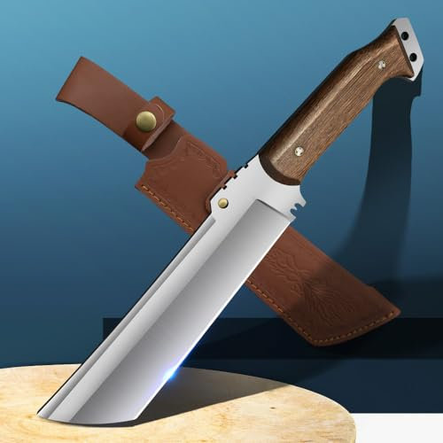 zarfand Survival-Machete mit Scheide zum Schneiden von Bäumen für Gartenarbeit, Bushcraft-Macheten, Sichel, robuste Machete zum Reinigen von Bürsten, Garten