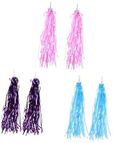 Toddmomy 6 Paare Fahrrad Quasten Fahrradgriffe Streamer Fahrradquasten Dreirad-Streamer Fahrrad-Streamer Fahrradgriff Streamer Fahrradgriffband Regenbogen-fahrradstreamer Kind Lenker Kette