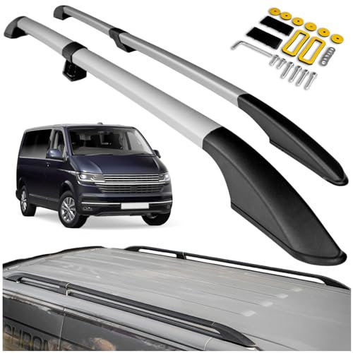 CHROMEMASTER | Compatible con VW T6.1 Caravelle Long 2019+ | Barras Portaequipajes, Rieles de Techo; Se Utilizan para el Montaje de Portaequipajes de Techo, Cajas de Techo o Portabicicletas; Aluminio