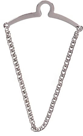 Tuelaly Krawattenklammer Dekorative Mode Männer Mode Krawattennadel Clip mit Kette, silber, S