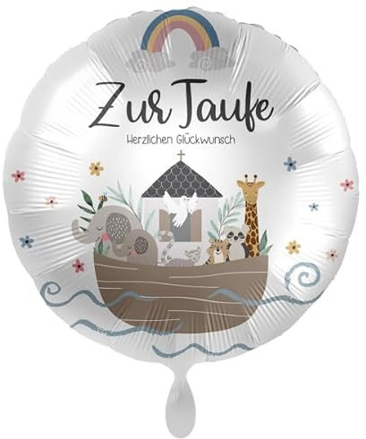 Folienballon * Zur Taufe - Herzlichen Glückwunsch * als Deko oder Geschenk für die Taufe | Größe: 43cm | Luftballon Ballon Geburt Taufdeko