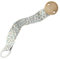 Piccolila Baby Schnullerkette - Schnullerband aus Bio Baumwolle - Schnullerband mit Holz Clip + BPA-freiem Silikonring - Für viele Schnuller geeignet - Individuelle Designs (white+light blue flowers)
