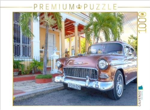 CALVENDO Puzzle Brauner Chevrolet in Kuba | 1000 Teile Lege-Größe 64 x 48 cm Foto-Puzzle für glückliche Stunden