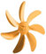 Austausch des Kamin-Ventilatorflügels, Leichter, Universeller Ofen-Ventilatorflügel, Verbessert die Effizienz, Einfache Installation für die Wohnung (GOLD)