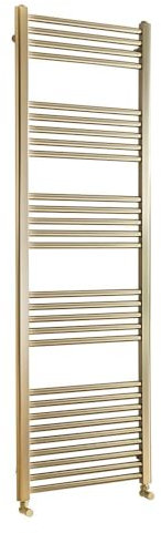 Milano Orelia Brushed Brass Flat Ladder Steel Heated Towel Rail - 1600mm x 500mm