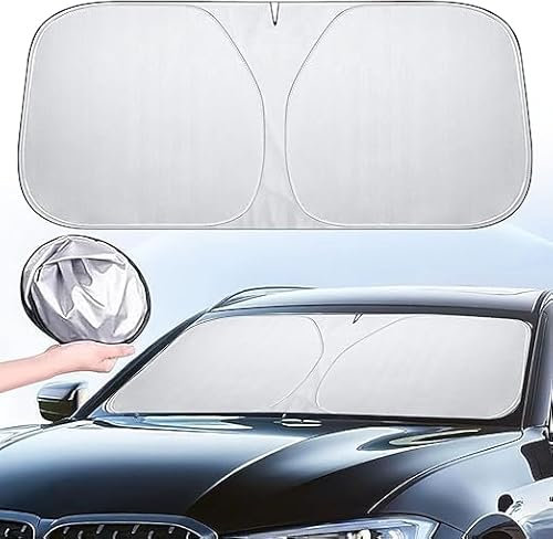Coche Parasol Delantero para Peugeot 207 SW 2009-2013,Papel Aluminio Automoción Visera Solar Plegable Fácil Guardar Protector Turismo Delantero Parasol Reflectante Accesorios Interior