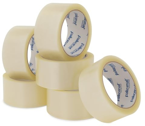 Pakomat Starkes Paketklebeband Transparent 6 Rollen – 48 mm x 100 m Reißfestes Verpackungsband für Umzug & Versandkartons