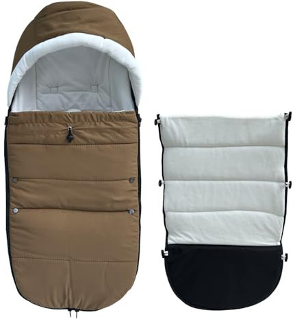 Colu Kid Universeller Fußsack für Kinderwagen, warm, kompatibel mit Babyzen YOYO – mit dicker Polsterung – weiches Futter und spritzwassergeschützte Oberfläche – maschinenwaschbar (Kaffee)