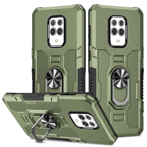 Sidande Case for Redmi Note 9 Pro/Note 9 Pro Max/Redmi Note 9S Case, Heavy Duty Kickstand Holder Built-in Magnetic Car Mount Shockproof Camera Protective Phone Cover for Xiaomi Redmi Note 9 Pro Green