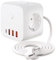 Dhqkqg Steckdosenwürfel, Steckdosenwürfel Mit Usb, 3 Fach Mehrfachsteckdose Cube mit 3 USB-A & 1 USB-C, Steckdosen Würfel, Steckdosenleiste mit USB,Wandsteckdose Steckdosenadapter für Büro,Hause, Weiß