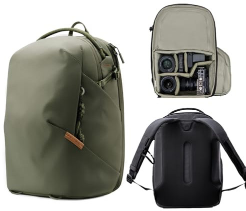PGYTECH OneGo Lite Kamerarucksack 16L, Leichter Wasserabweisend Rucksack Fotografin für Stadt & Reise, Kameratasche Kompatibel mit Spiegelreflexkamera Sony/Canon/Nikon, 14'' Laptop, Wald Grün