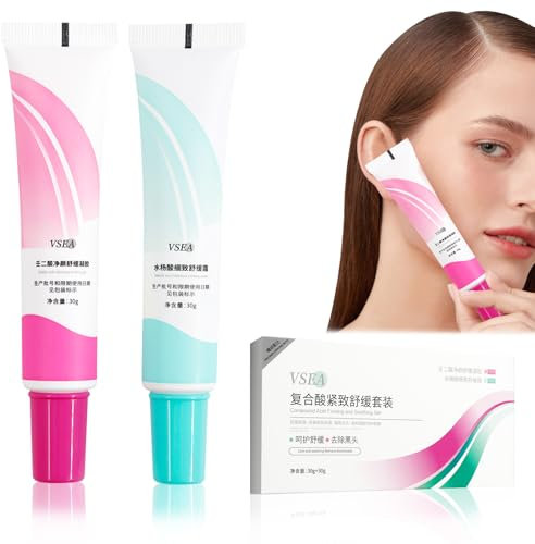 2Pcs 15% Azelaic Acid Serum + Salicylic Acid Serum,für Gleichgewicht Gesichtsöle, Aufgehellte Pickelmale,Against Redness,Verkleinert Poren Sichtbar - Mischhaut, Fettige & Akne Haut