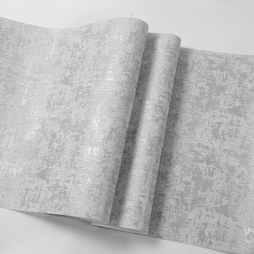Trafagala Grey Mix Plain Wallpaper Metallic Detailing Concrete Effect Wall Paper Roll No Match Wallpaper for Adults Kids Bedroom Living Room Hallway and Stairs
