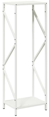 vidaXL Firewood Rack - Cold-Rolled Steel, White, 34x25x100 cm - Indoor Log Holder for Enhanced Drying and Storage