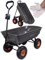 Sunwaal Gartenwagen Transportanhänger Handwagen mit Kippfunktion bis zu 300kg, Volumen 75 L, Kippwagen, Pendelachse, aufblasbare Räder
