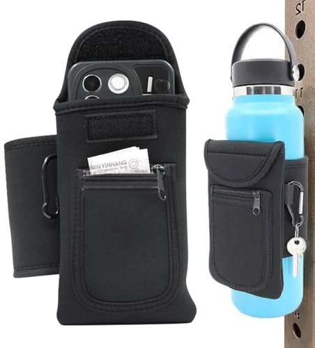 Gym Pouch - Gym Bottle & Phone Storage Pouch | Magnetic Bottle Bag | Secure Gym Organizer For Necessary, Magnetic Water Bottle Sleeve, Convenient Gym Phone Holder, Strong Magnet Pouch For Gym Gear