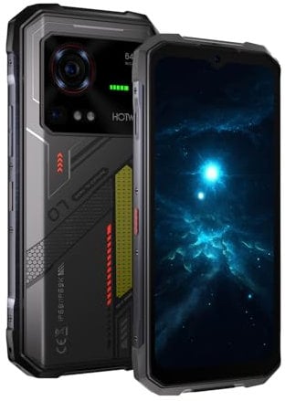 HOTWAV Hyper 7 2025 5G Rugged Smartphone Android 14 20GB+256GB/2TB Telefono Indistruttibile, 10800mAh Rugged Phone, 64MP + 32MP Fotocamera, 6.6”FHD+ 2K Display/5G Dual SIM/IP68/NFC Nero