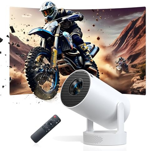 Smart Mini Projector 1080P 4K Supported, 300 ANSI Lumens HD Video Projector, Auto Keystone, WiFi 6 & Bluetooth, Portable Hi-Fi Projector for Bedroom & Home Cinema