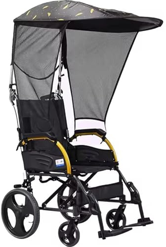 TOGEPP Professionelle Rollstuhl-Überdachung – 5-lagiger UV-/Regenschutz + hydrophobe Lotusblatt-Technologie | Höhenverstellbar zwischen 70 und 110 cm | Schraubklemmenbefestigung, geeignet for alle Art
