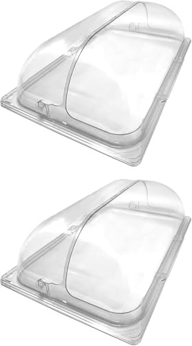 Roll Top Chafing Dish Abdeckungen Halbe Größe Durchsichtige Bäckereipfanne Kunststoff Lebensmitteldisplay Abdeckung Dessert Kuchen Abdeckung Staubdichter Deckel Für Kuche, Transparent, 5