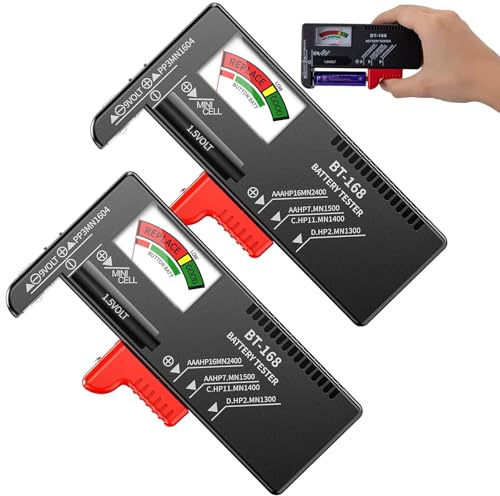 Set di 2 Tester Batteria Universale,Tester per batteria