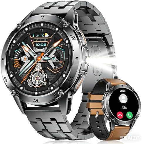 LIMIGE Smartwatch Uomo con Chiamate Bluetooth, Orologio Smartwatch Uomo 1.43'' HD AMOLED, Monitor Cardiofrequenzimetro, Sonno, SpO2, 110+ Sport, 5 ATM Impermeabile per Android iOS, Negro