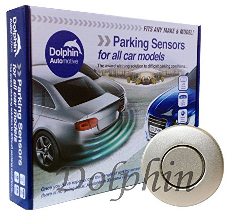 Dolphin Automotive DPS400 Reverse Parking Sensors Auto Express Award Winning In 32 Colours 4 Ultrasonic Radar Sensors Kit Audio Alert System Matt & Gloss Black +30 More Colours (Champagne)