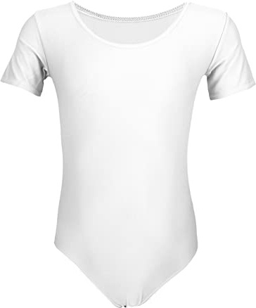 Aquarti Justaucorps de Danse à Manches, Blanc, 146