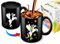 Einhorn-Tasse mit Farbwechsel, wärmewechselnde Tasse, niedliche Tasse für Damen, Mädchen, Kinder, lustige Geschenkidee für Geburtstag, Weihnachten, Halloween, 325 ml, magische Kaffeetasse, Schwarz