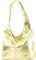 modamoda de T150 Damen Schultertasche Shopper Large aus Wildleder handmade in Italy, Farbe:Gold-Metallic