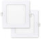 Popp® Pack x2 Placa Downlight LED Empotrable Cuadrado 9W Luz Blanca 6000K 680Lm con Corte de Techo 140x140mm chip SMD2835, para cocina,pasillos,domitorio,salón (9W 6000K)