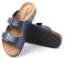 Hitmars Sandale Homme Bout Ouvert Tong Ete Mules Pantoufle Cuir Synthétique Claquette Piscine Plage Flip Flop Confort Boucle Bleu-2 43 EU