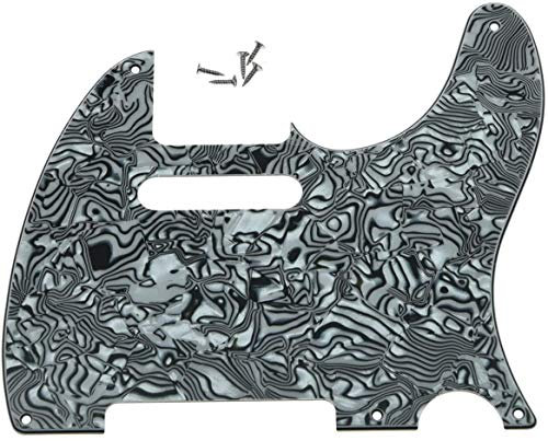 Dopro 5 Löcher Vintage Tele Guitar Pickguard Scratch Plate passend für USA/Mexican Fender Telecaster schwarz weiß Shell