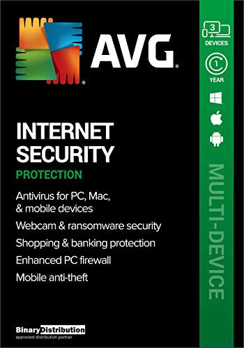 AVG Internet Security 2021, 3 Devices 1 Year, AntiVirus+Firewall+Protection+Privacy, [PC/Mac/Android] [Licence]