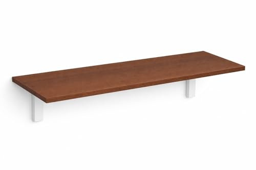 Calandrelli Wandregal mit Halterungen 90 x 30 cm Walnuss | veredeltes Material