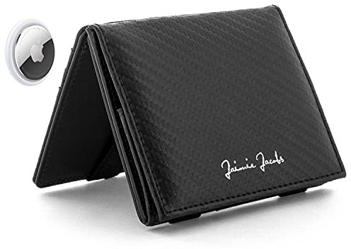 Jaimie Jacobs Flap Boy AirTag Edition Magic Wallet mit Münzfach Echtleder (Carbon)