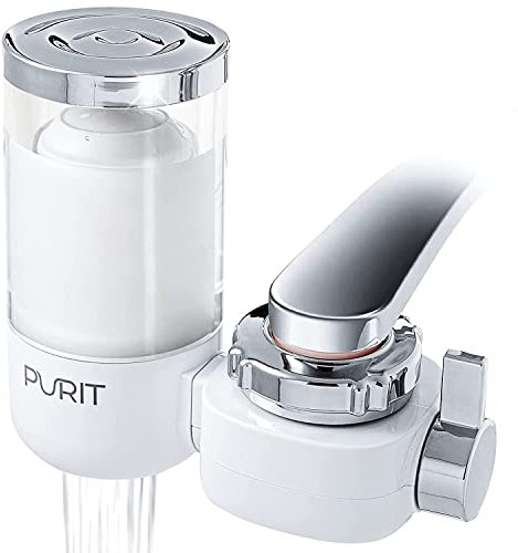 PURIT Filtro acqua rubinetto - Riduce con efficacia cloro, calcare e il 99,99% dei batteri - Acqua buona e sicura
