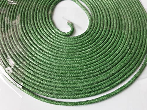 2mm Waxed Cotton Cord 3m Craft Jewellery Bracelet Making (Green)