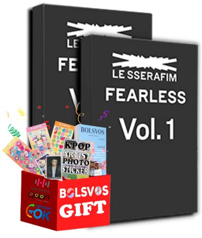 LE SSERAFIM - Fearless [Random ver.] (1st Mini Album) ONE RANDOM Album+Pre Order Limited Benefits+BolsVos K-POP eBook (21p), 3EA BolsVos Stickers for Toploader, Photocards