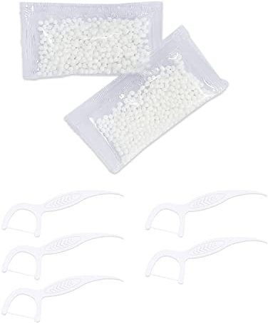 Perline per restauro temporaneo del dente da 20 g con 5 bastoncini filo interdentale, sostituzione riempimento del dente, materiale riempimento dente rotto mancante difetti della protesi mancanti