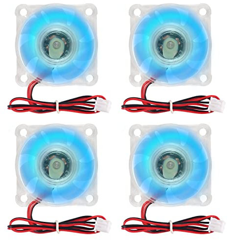 4PCS Cooling Fan 12V 4010 40x40x10MM DC 12V Brushless Cooling Fans 40mm Fan Blue LED Cooler Fan 2 Pin for 3D Printer