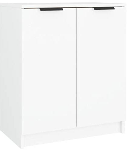 vidaXL White Shoe Cabinet- Stylish Industrial Design, Engineered Wood, Ample Storage Space, Decorative Top Surface, Easy Assembly.