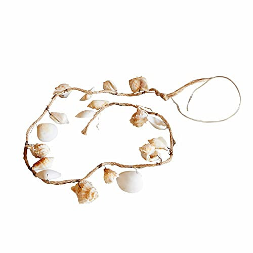 Loberon Lichterkette Bessie, Maritime Dekoration, 20 warmweiße LEDs, Urlaubs-Feeling, Beleuchtung, Leuchtkette, Wohndekoration, PVC, Muscheln, braun