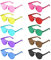 SelfTek 10 Stück Rund Party Brille, Magische Farben Party Brille, Hippie Brille, Rund Sonnenbrille Lustige Partybrillen für Fasching Foto Requisiten Geburtstagsfeier für Kinder und Erwachsene
