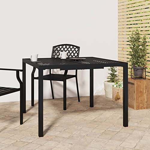 Festnight Gartentisch Alu Gartentisch Metall Quadratischer Tisch Terrassentisch Balkontisch Esstisch Tisch Gartenmöbel Outdoor Terrasse Anthrazit 100 x 100 x 72 cm