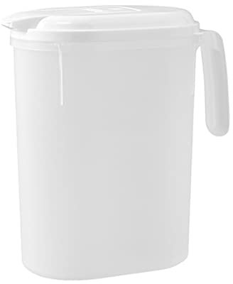 Sysdisen Carafe À Eau pour Réfrigérateur, Réfrigérateur avec Couvercle, Carafes À Eau 1,8 L / 2,5 L avec Couvercle, Porte Réfrigérateur, Porte Réfrigérateur en Plastique