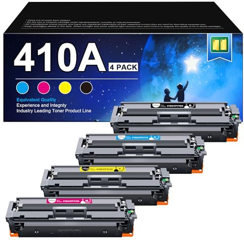 RUDGUZ 410A Toner Kompatibel für HP 410X 410A CF410A CF410X CF411A CF412A CF413A für HP MFP M477fdw Toner für Color Laserjet Pro MFP M477fdn M452nw M377dw M452dn M452dw M477dw M477nw (4er-Pack)