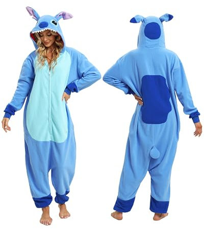 LBJR Erwachsene Cosplay Schlafanzug Tierkostüme Jumpsuit Onesie Nachtwäsche Overall Fasching Karneval Halloween Pyjama